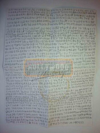 caleb’s letter of numbers