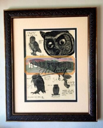 harry’s framed bedroom owl poster