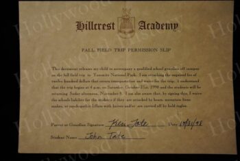 hillcrest permission slip