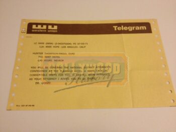 Raoul Duke’s (Johnny Depp) Telegram