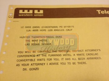 Raoul Duke’s (Johnny Depp) Telegram