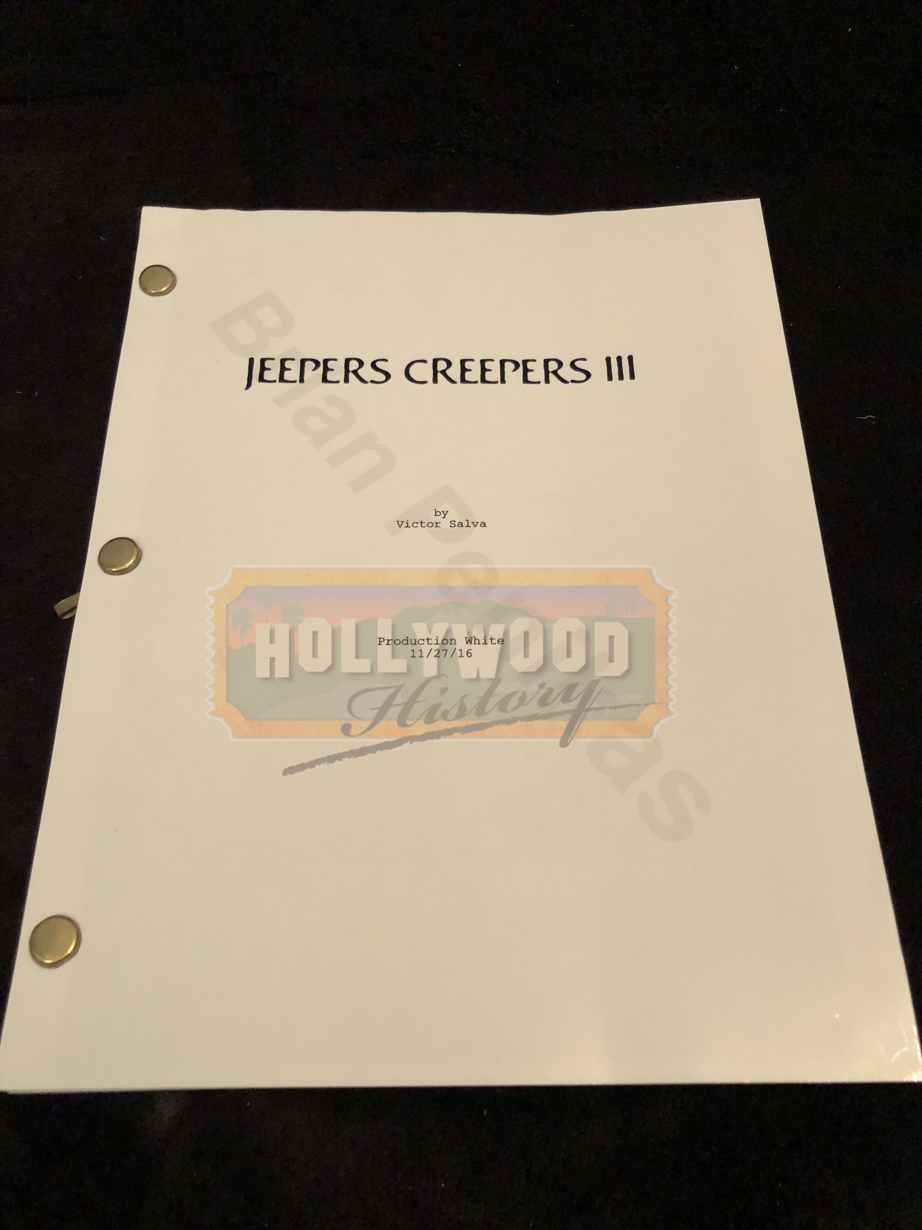 Signed Script And Story Boards (Brian Penikas)
